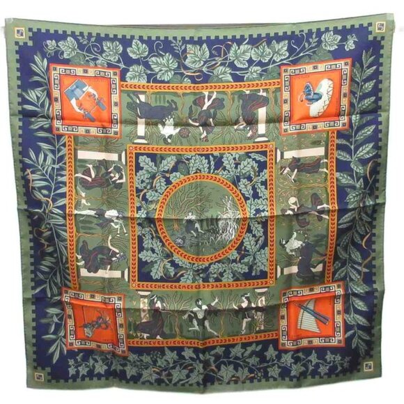 Hermes Carre 90 Musique Des Dieux Music of the Gods Scarf Shawl All Over Hermes